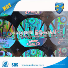 Anti-theft security printing custom authenticity hologram sticker, round number authenticity hologram sticker